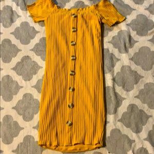 Yellow off the shoulder dress